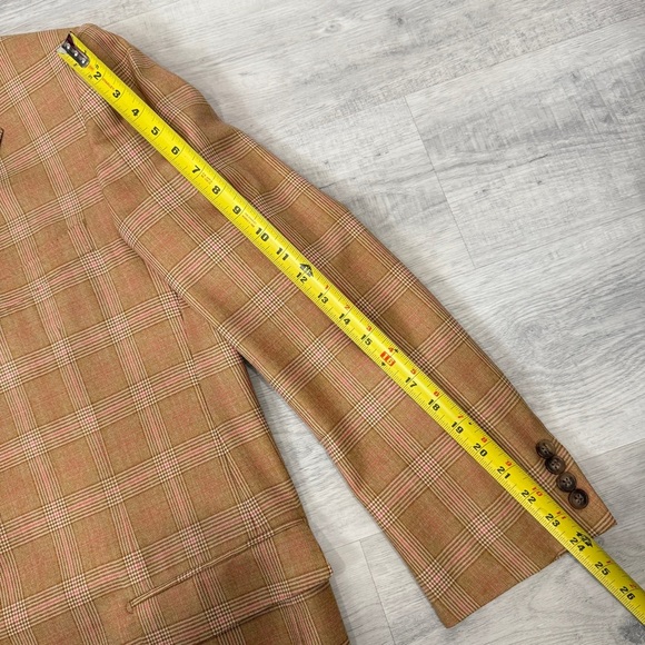 Ermenegildo Zegna Single Breasted Brown Plaid Tartan Blazer 100% Wool - Picture 11 of 17